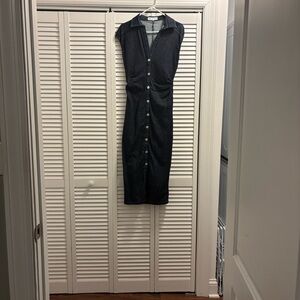 Zara Black Midi Dress with Buttons